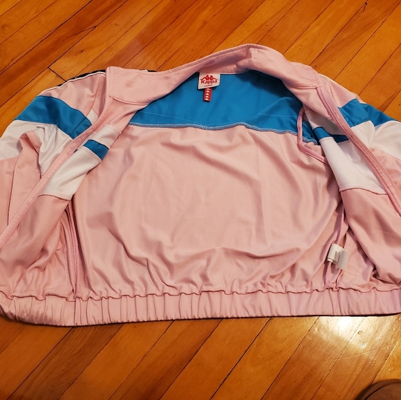 Kappa Authentic Football Esta Track Cropped Jacket Pink White Blue. L. Y2K. - Picture 9 of 12